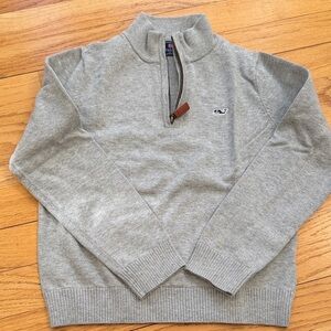 Vineyard Vines Light Gray Zip-Up Sweater